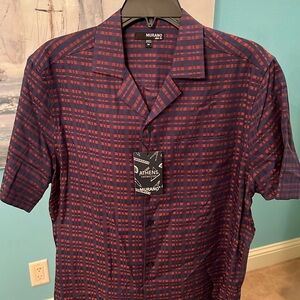 NWT Murano Slim Fit Maroon Botton Down Shirt, Medium